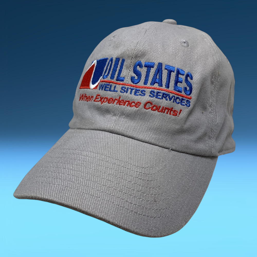 Oil States Well Sites Services Cobra Strapback Cap Dad Hat Gray Canvas Landman